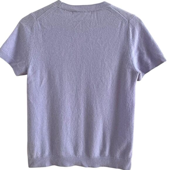 QUINCE Mongolian Cashmere Tee Short Sleeve Sweater S M Lilac Quiet Luxury Preppy - Picture 3 of 9